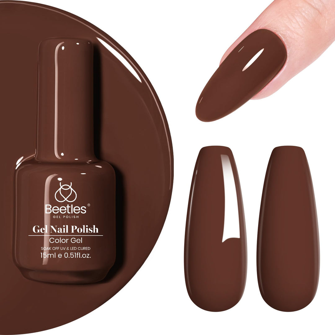 Beetles Brown Gel Nail Polish 15Ml 0.51Oz Chocolate Coffee Gel Polish Soak Off Uv Led Nail Lamp Gel Polish Nail Art Manicure Sal