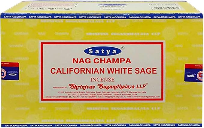 California White Sage Incense Sticks and Incense Stick Holder Bundle Insence Insense Satya Incense