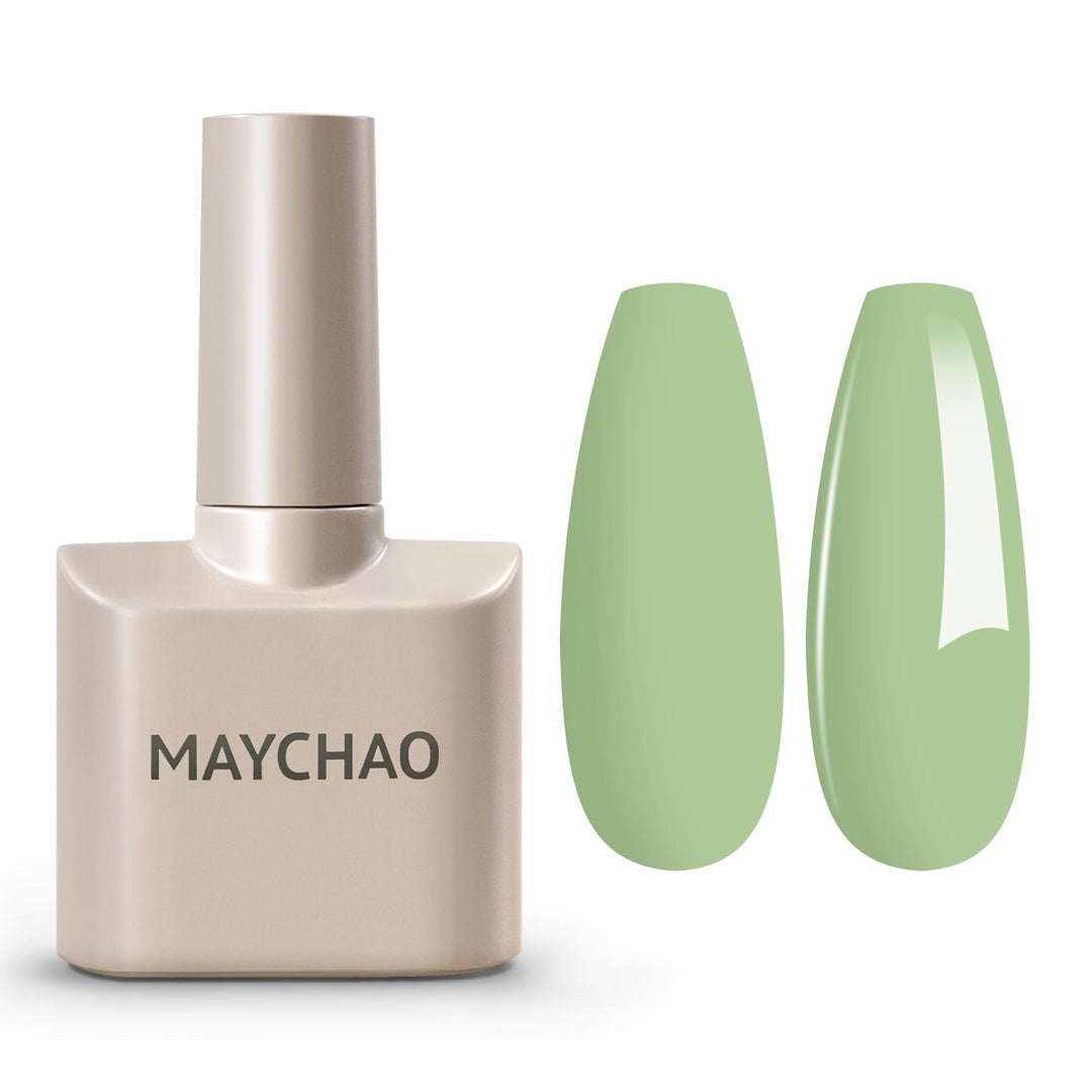 Maychao 15Ml Gel Nail Polish 1Pc Milky Green Gel Polish Soak Off Uv Led Nail Lamp Curing Nail Polish Gel For Nail Art Manicure S