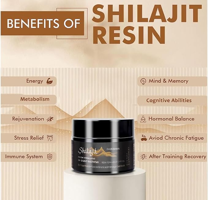 Pure Shilajit Organic Resin - 800mg High Potency Natural Shilajit with 85+ Trace Minerals & Fulvic Acid for Energy, Immune Support, Men & Women, 50g