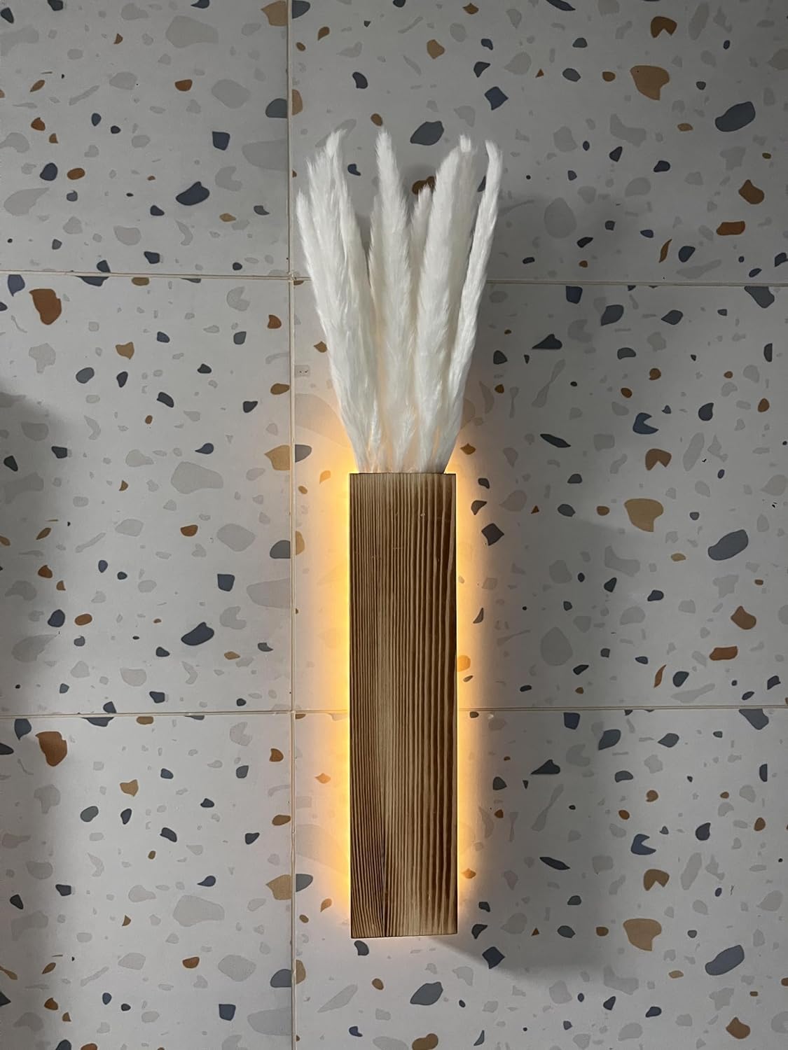 Artificial Eucalyptus with LED Lights Wall Planters Rustic Wall Decor with Lights Wall Sconces Fake Vines for Room Decor Home Bedroom Living Room Bathroom Hanging Vase for Dried Flowers Faux Plants