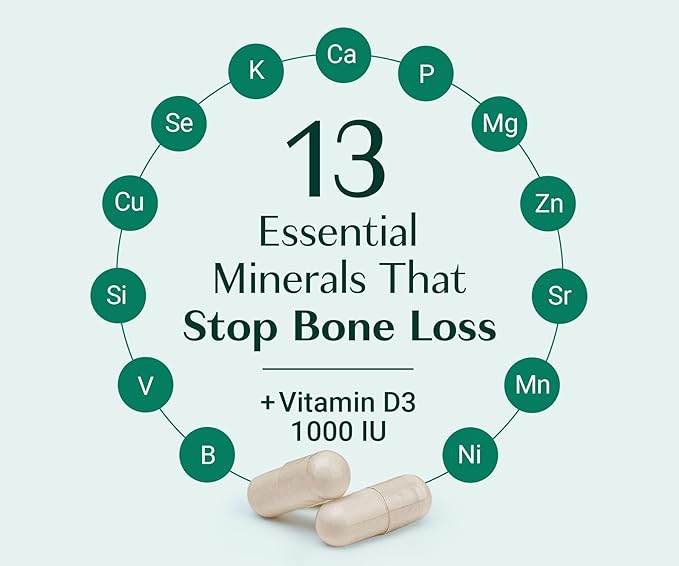 ALGAECAL - Plant Based Calcium Supplement with Vitamin D3 (1000 IU) for Bone Strength, Contains 13 Minerals Supporting Bone Health, Organic Calcium (750 mg) for Women & Men, 90 Caps, 3 Month Supply