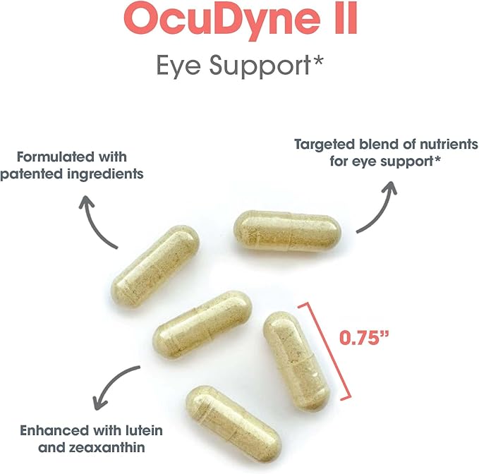 Allergy Research Group OcuDyne II Supplement - Eye Support Vitamins for Vision, Eye Health for Adults, Vision Support, Multivitamin Formula, QuatreActiv Folate, FloraGLO Lutein - 200 Count