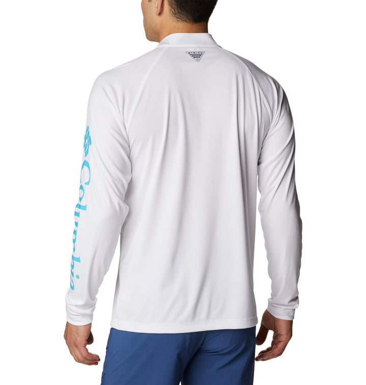 Columbia Men's Terminal Tackle 1/4 Zip, White/Atoll Logo, XX-Large