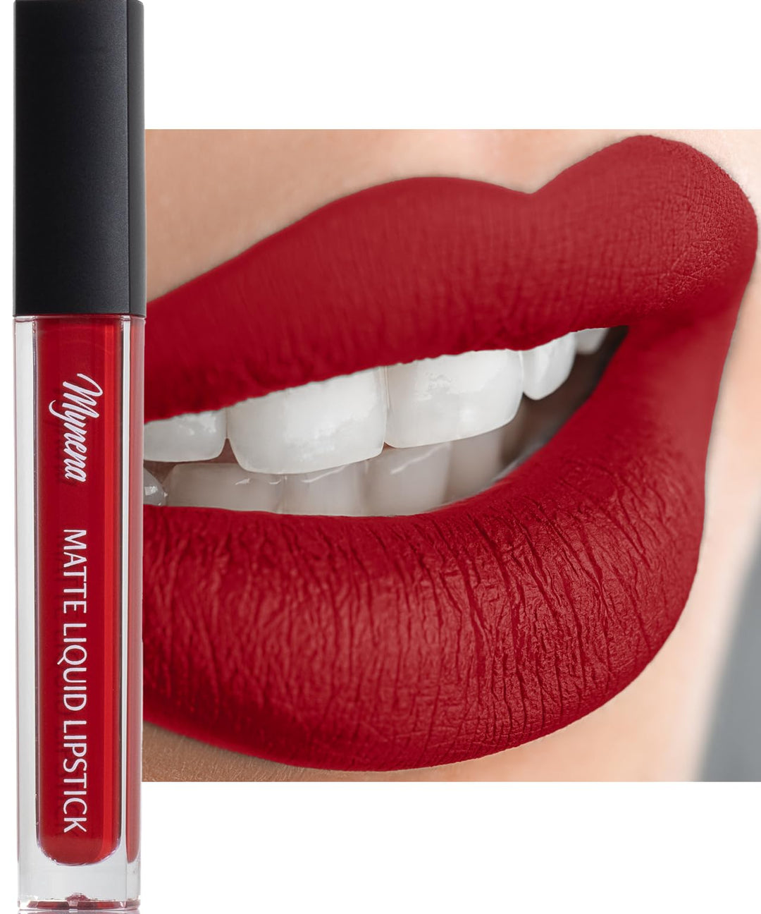 Mynena True Red Lip Stain Long-Lasting Waterproof | Lightweight Comfortable Non-Drying | High Pigment Intense Color Liquid Matte Lipstick | Paraben-Free Talc-Free Vegan & Cruelty-Free | Lola