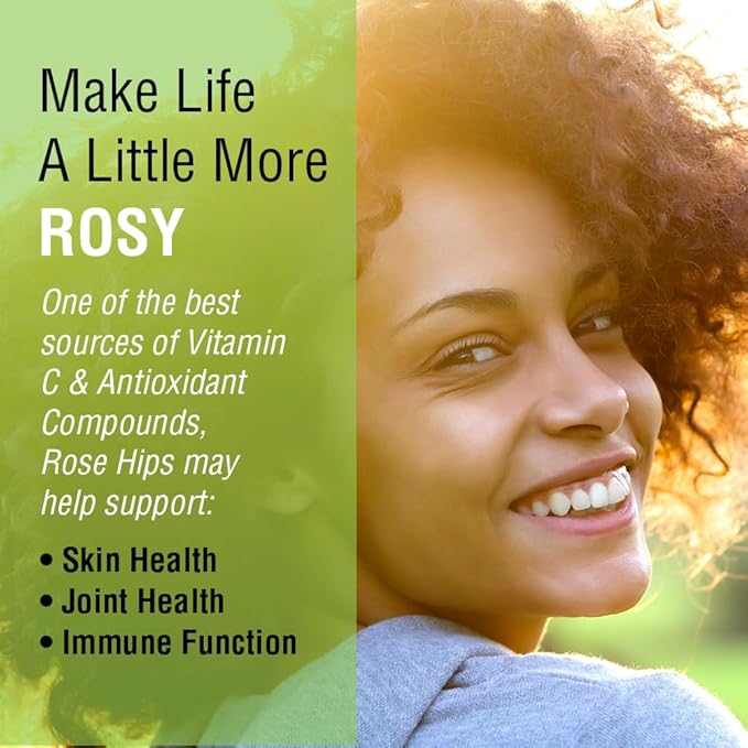 SOLARAY Rose HIPS Fruit 550mg | Healthy Skin, Joints & Immune Function Support | Source of Vitamin C & Bioflavonoids | Non-GMO & Vegan | 100 VegCaps