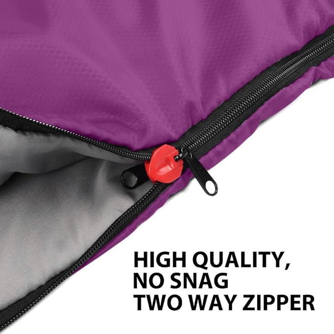 Gold Armour Sleeping Bags for Adults Cold Weather & Warm - Backpacking Camping Sleeping Bag for Kids 10-12, Girls, Boys - Lightweight Compact Camping Essentials Gear Accessories, Left Zipper