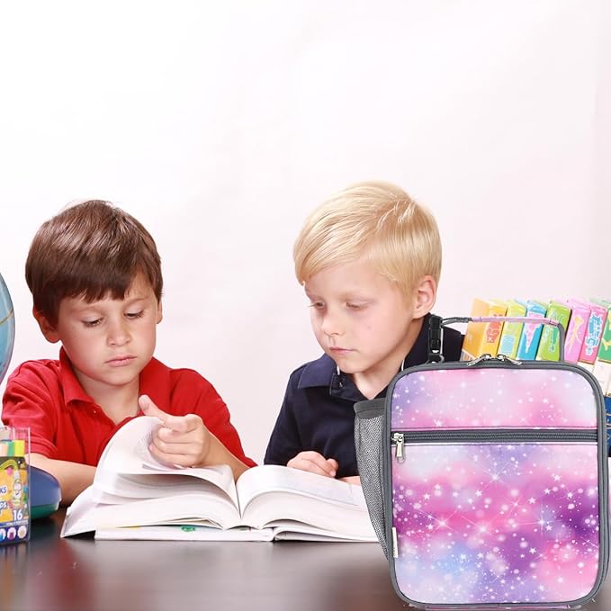 Lunch Box for Kids Boys Girls Men Women, Insulated Small Soft Cooler Lunch Bag Kit for School Work Picnic Travel - Reusable Portable lunchbox,Galaxy