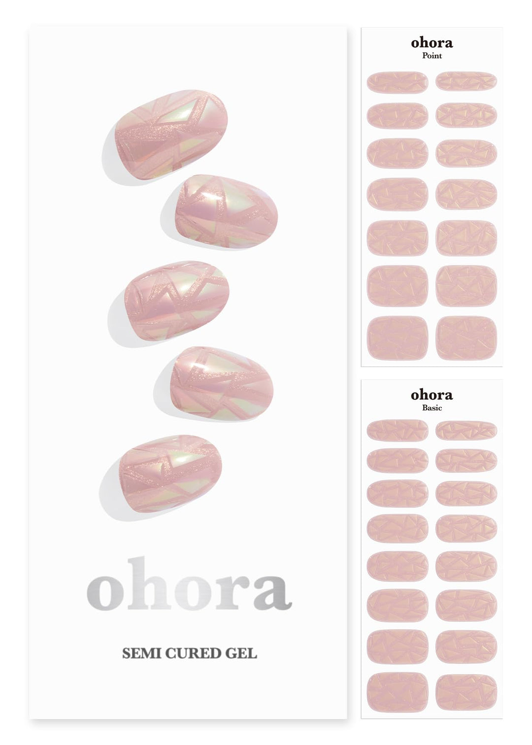 Ohora Semi Cured Gel Nail Strips (N Pink Wonderland) - Pink, Solid, Works With Uv/Led Lamps, Salon-Quality, Long Lasting, Easy T