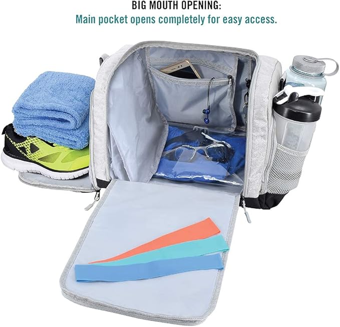 Ultimate Gym Bag 2.0: The Durable Crowdsource Designed Duffel Bag with 10 Optimal Compartments Including Water Resistant Pouch