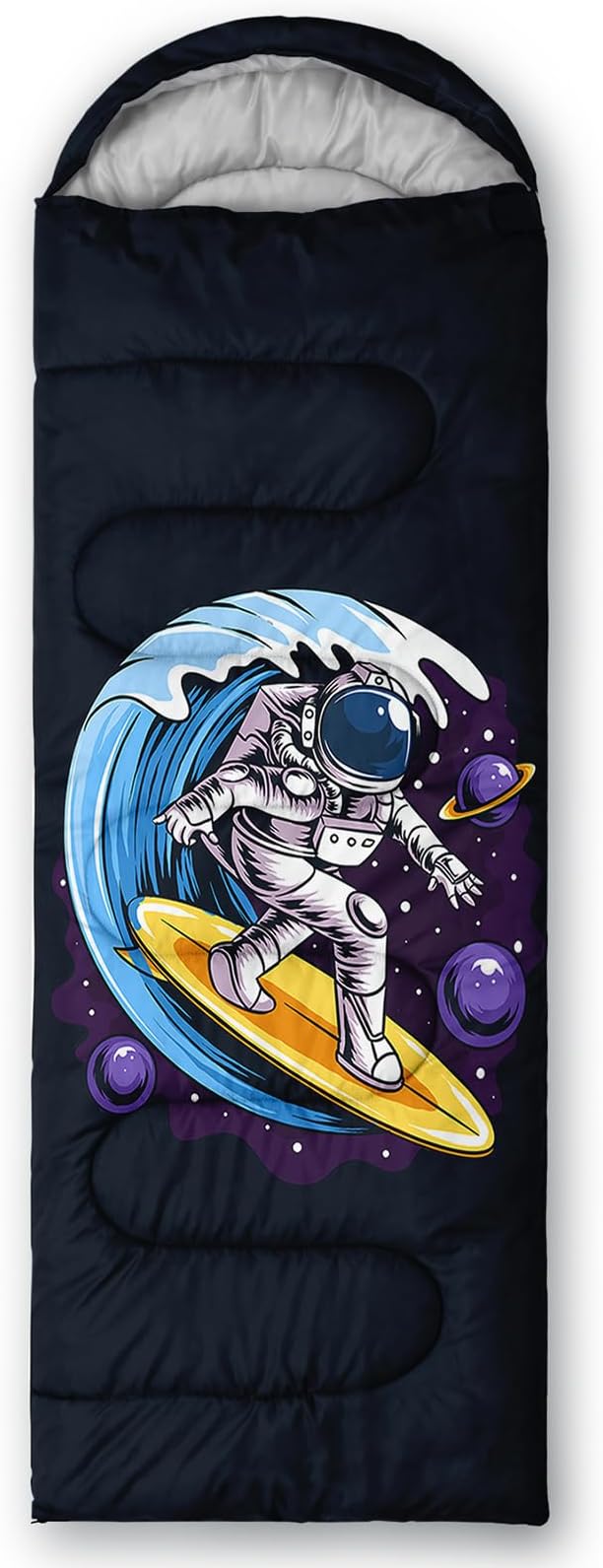 AILONEN Boys Sports Camping Sleeping Bags,Lightweight & Waterproof,3 Season Warm & Cool Weather,Black Player Basketball Sleeping Bags for Kids Adults,Travelling,Outdoors