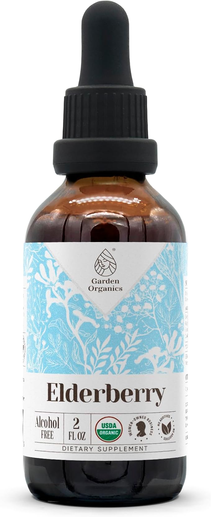 Elderberry USDA Organic Alcohol-Free Extract | Dietary Supplement, High-Potency Tincture | Natural Certified Organic Elderberry (Sambucus Nigra) Dried Berry (2 oz)