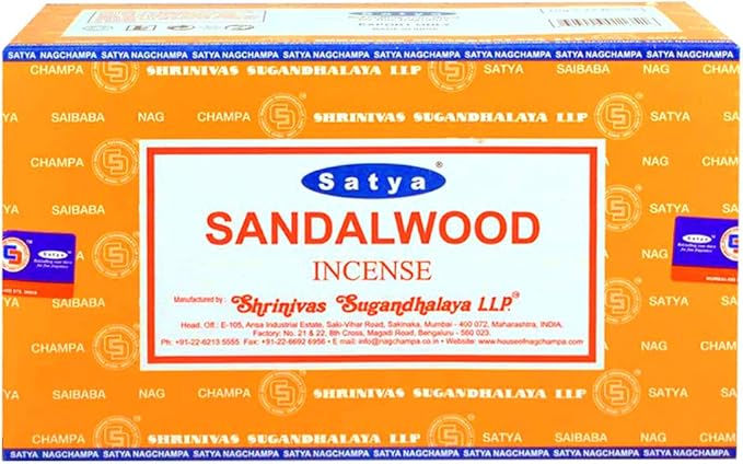 Sandalwood Incense Sticks - Total 180 Insence-Sticks and Incense Stick Holder Bundle Insence Insense Satya Incense