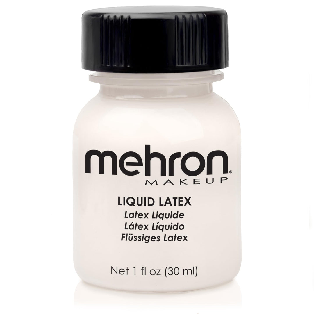 Mehron Makeup Liquid Latex | SFX Makeup | Halloween | Latex Glue for Skin | Prosthetic Glue 1 fl oz (30 ml) (Clear Flesh)