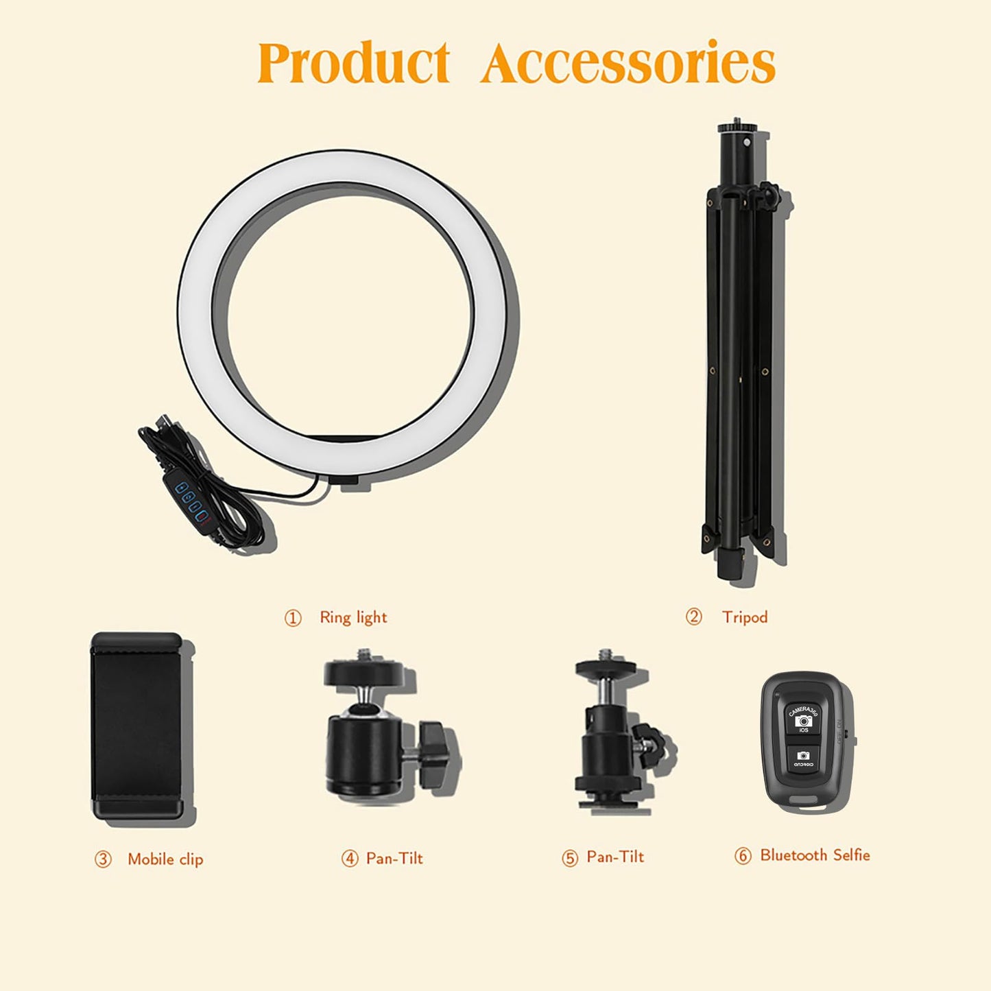 10" Ring Light with Tall Tripod Stand & Phone Holder for YouTube Video, Dimmable Led Ring Light with Remote for Camera, Video, Makeup, Selfie Photography Compatible with Smartphone