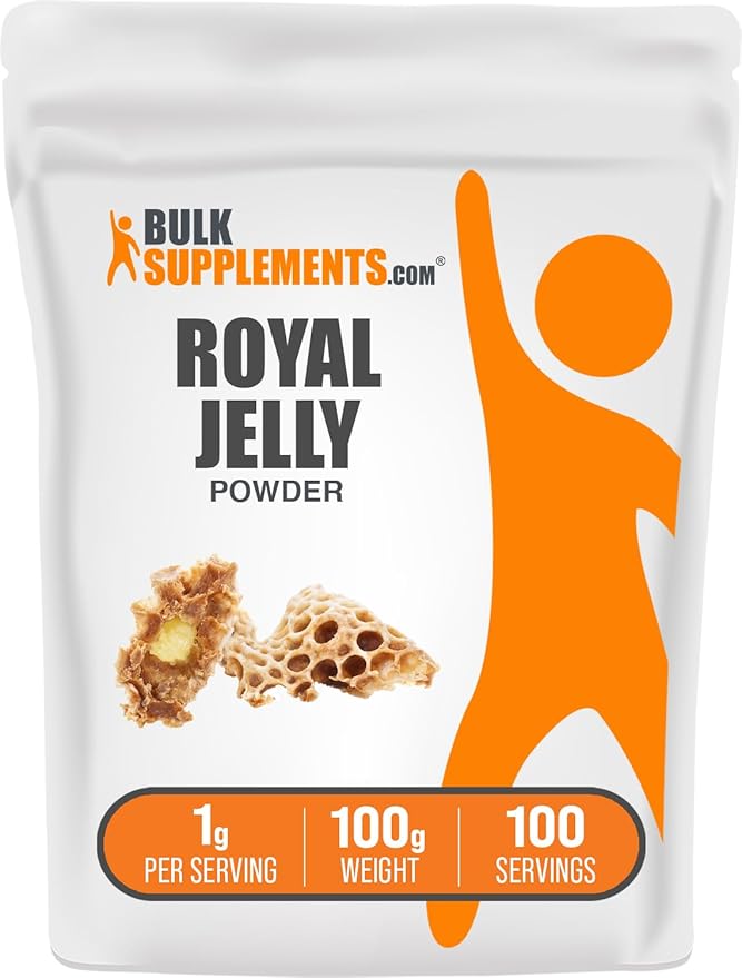 BulkSupplements.com Royal Jelly Powder - Royal Jelly Supplement, Royal Jelly 1000mg - for Immune Support, Gluten Free, 1000mg per Serving, 100g (3.5 oz) (Pack of 1)