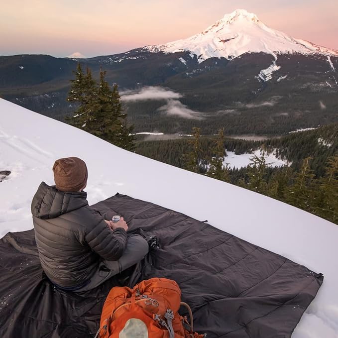 Arcturus Large Insulated Woobie Camping Blanket 7.5 x 7.5 FT - Dual-Sided with Rugged Waterproof Exterior, Quilted Insulated Interior - Portable Carry Bag Included