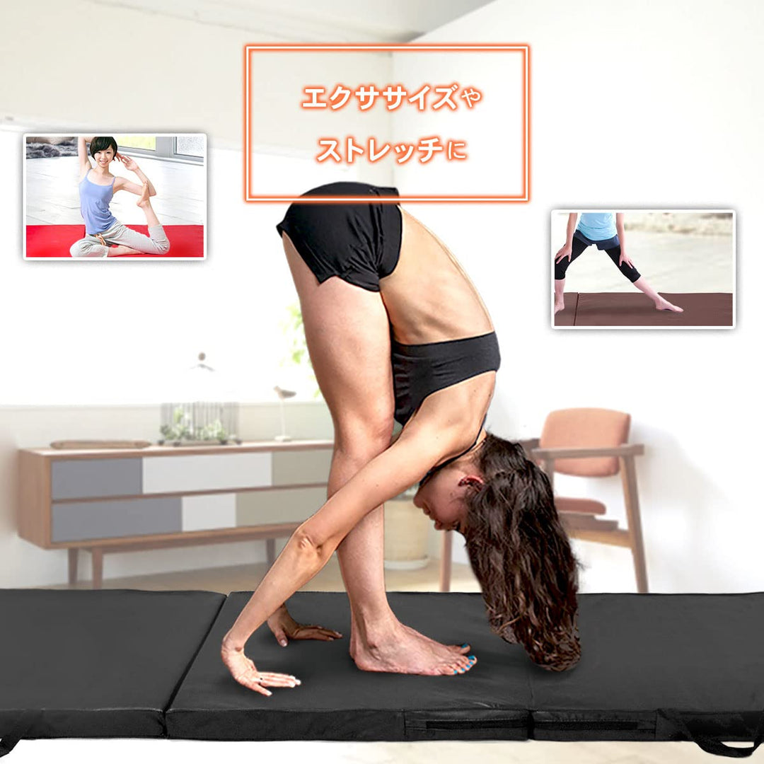 KaRaDaStyle Gymnastics Mat Folding Stretch Mats 71"x24"x2" Exercise Muscle Training Children Play Horizontal Bar Mat Yoga Sports Soundproof Home Use (AquaBlue)