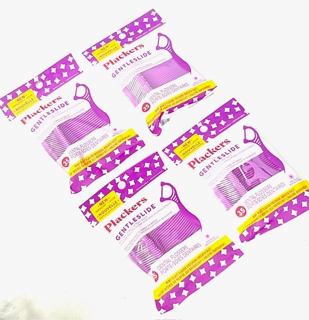 4-Pack of Gentleslide Dental Flossers for Tight Teeth, Cool Mint Flavor, Tartar Pick, 4 Packs of 35 Picks