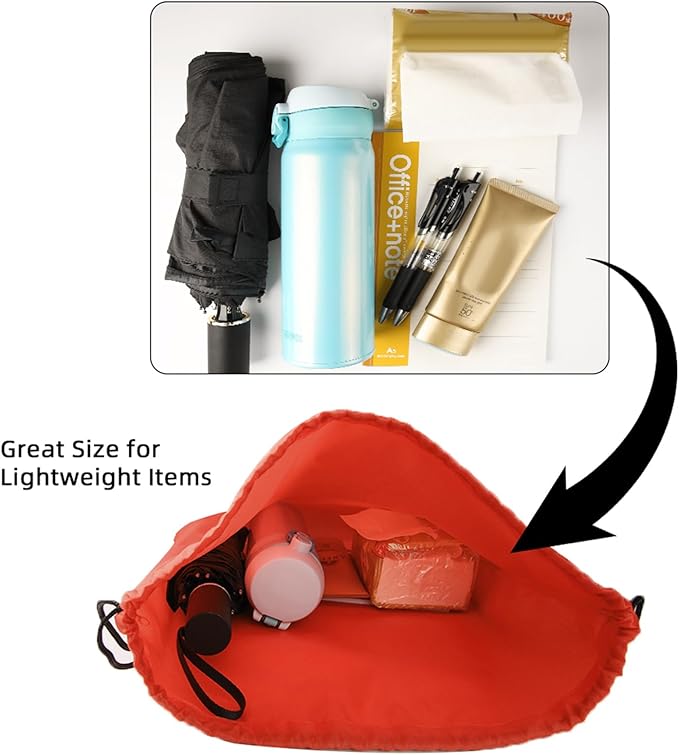 GoodtoU Nylon Backpacks - Drawstring Bags Bulk - Gym, Sport & Travel (Red, 16Pcs)