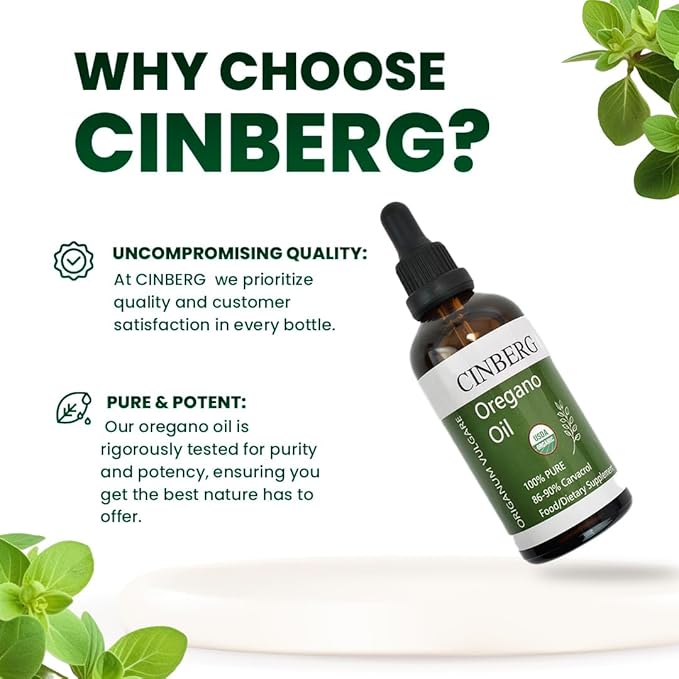 Premium 100% Pure Organic Oregano Oil (Origanum Vulgare) - Certified, Wild-Sourced, Therapeutic Grade Food Oil for Immune Support - Antibacterial & Antifungal - Rich in Antioxidants