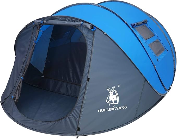 6 Person Easy Pop Up Tent,12.5’ x 8.5‘ x53.5,Automatic Setup,Waterproof, Double Layer,Instant Family Tents for Camping,Hiking & Traveling
