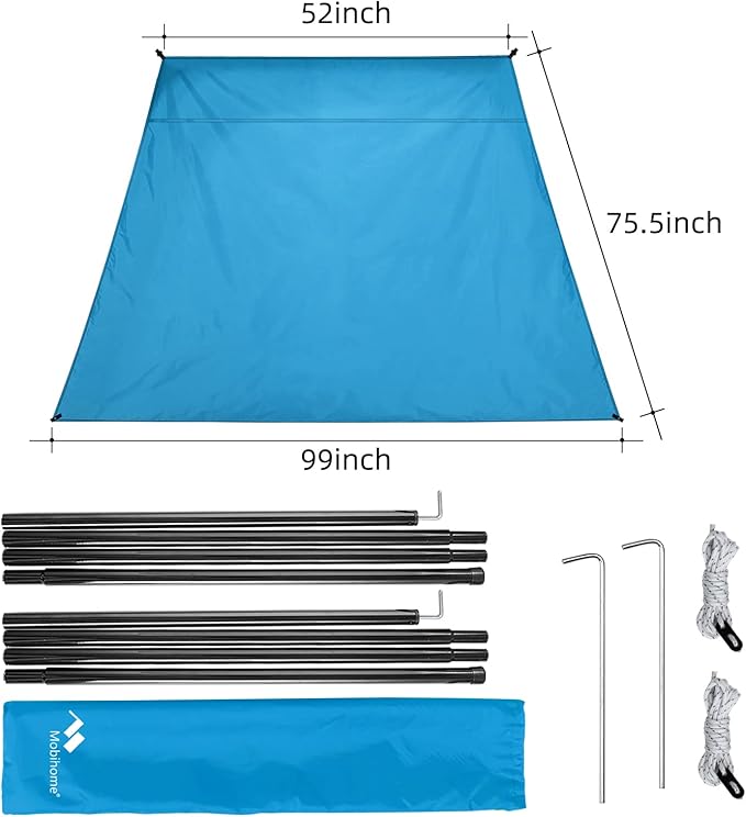 Pop Up Canopy Sun Shelters Shade Tent Pop Up 8.2' X 8.2' - Instant Portable Sports Cabana Umbrella, Easy Set-up and Take Down, with Sun Protection and One Shade Wall Included (Awning Blue)