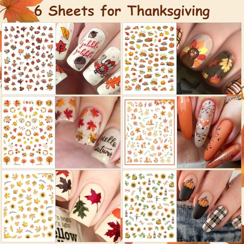 30 Sheets 7 Holiday Nail Art Stickers, Mixed Season Nail Decals Set for All Year, 3D Self-Adhesive Pegatinas Uñas Easter 4th of July Halloween Thanksgiving Christmas Valentine's St. Patrick's Day