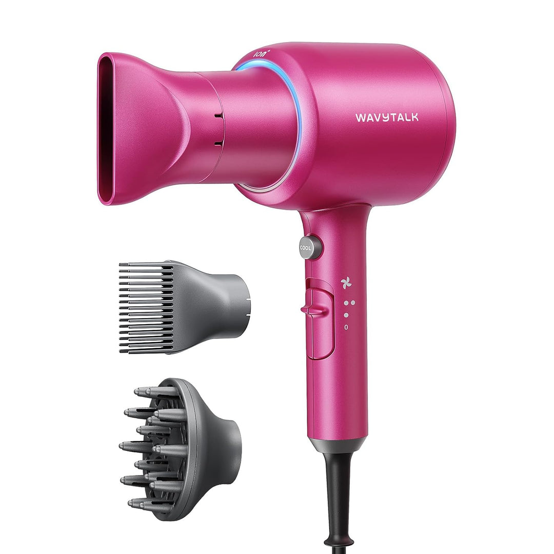 Wavytalk 1875W Ionic Hair Dryer | Diffuser & Comb for Curly Hair | Green