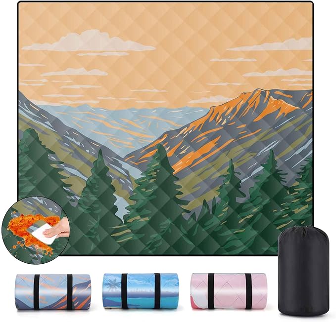 Picnic Blankets 60x80 Extra Large Windproof Concert Park Lawn Ground Mats Outside XXL Weatherproof Backpacking Quilt for Sleeping Patio Glamping Kitchen Stuff Cars Roadtrip Motorhome Gadgets