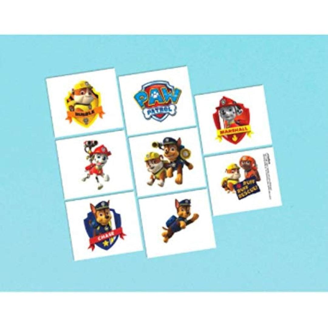 Assorted Paw Patrol Temporary Tattoos - 2" x 1.75" (Pack Of 8) - Perfect Party Favors & Gifts For Kids