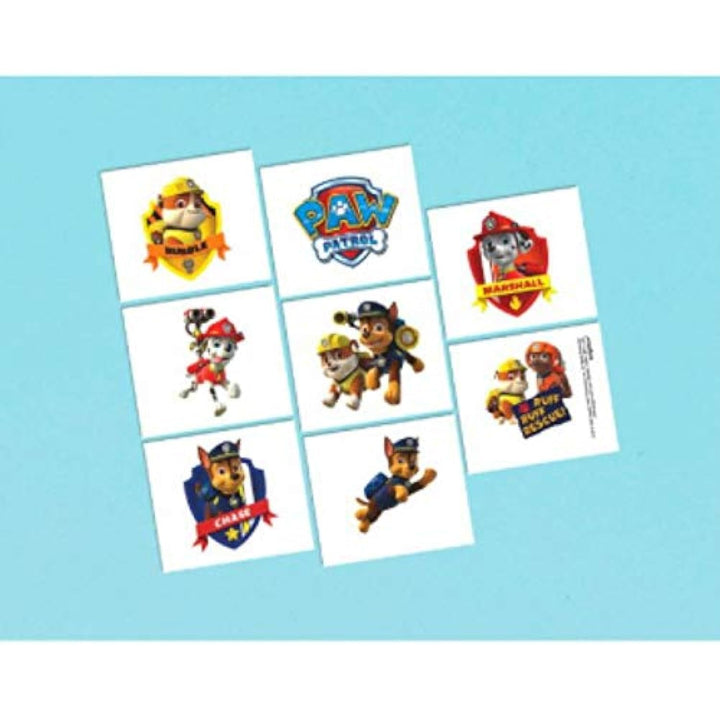 Assorted Paw Patrol Temporary Tattoos - 2" x 1.75" (Pack Of 8) - Perfect Party Favors & Gifts For Kids