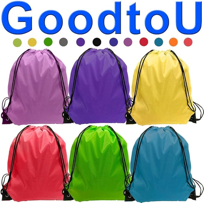 GoodtoU Drawstring Backpack Bulk- Cinch sack backpack 48 Pcs 4 Color Drawstring Bags Bulk