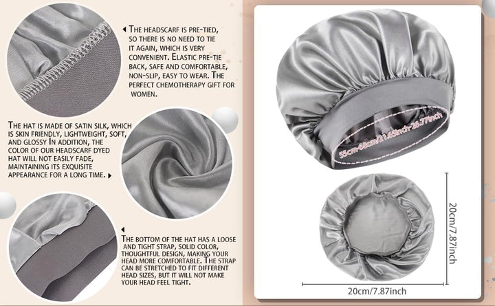 beauty YFJH Soft Satin Silk Salon Bonnet Night Sleeping Wide Band Hat Hair Loss Cap for Women