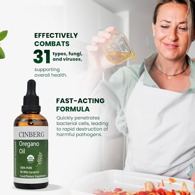 Premium 100% Pure Organic Oregano Oil (Origanum Vulgare) - Certified, Wild-Sourced, Therapeutic Grade Food Oil for Immune Support - Antibacterial & Antifungal - Rich in Antioxidants