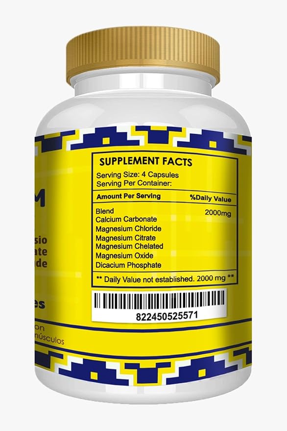 Magnesium Chloride (cloruro de magnesio) 140 Capsules - High Absorption Magnesium Supplement with Citrate, chelated and Oxide High Potency Mg. Easy to Swallow, Non-GMO