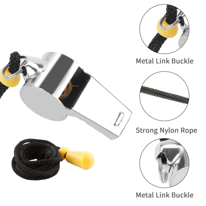 Bsofing 6 PCS Whistles, Whistle for Coaches, Referee Whistle, Coaches Whistle, Stainless Steel Sports Whistles, Whistle for Teachers, Whistles for Adults with Lanyard, Loud Crisp Sound