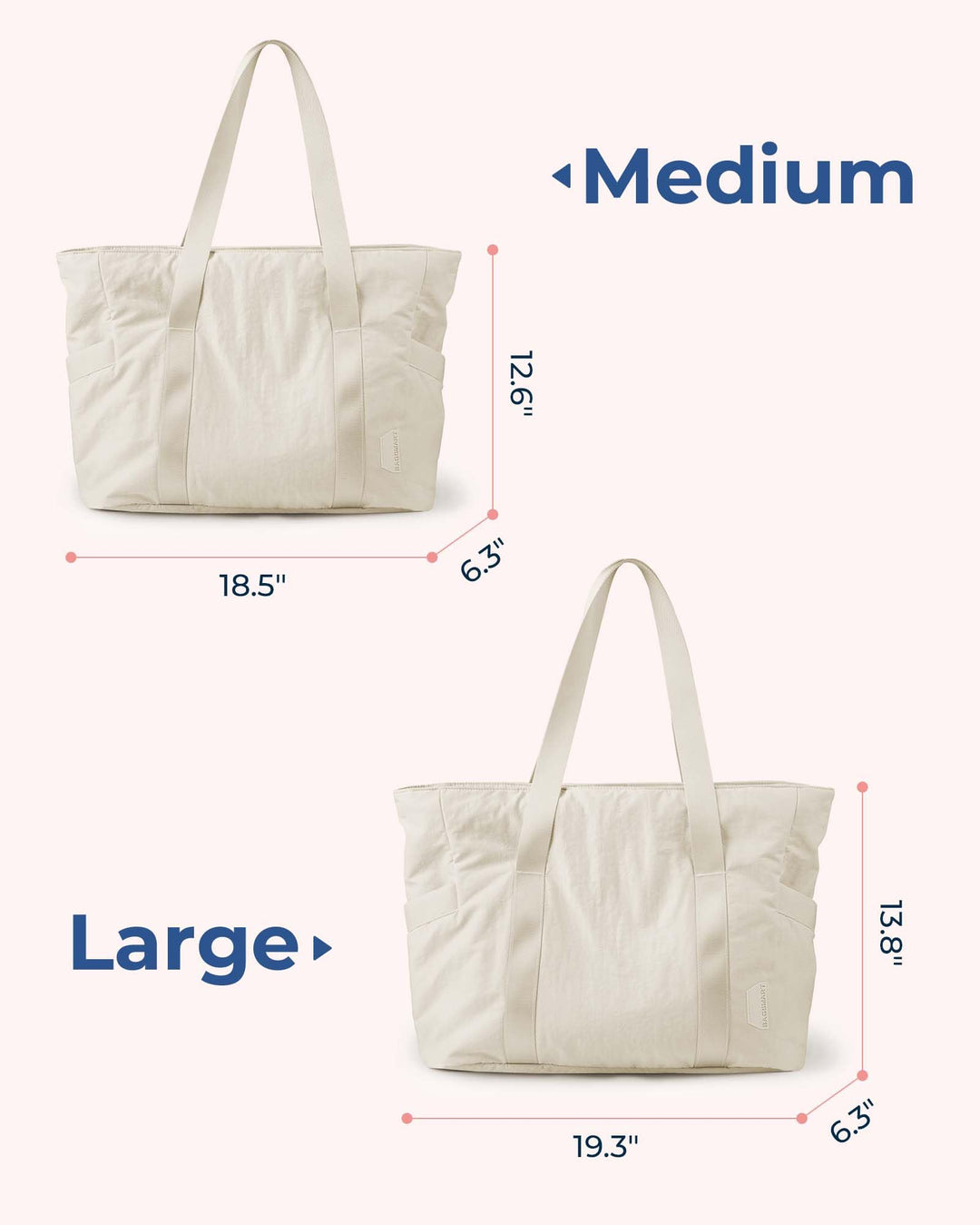 BAGSMART Tote Bag for Women with Zipper, Gym Tote with Compartments, Laptop Work Tote Nurse Dance Yoga Bag for Sport, Travel