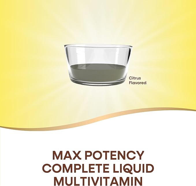 Nature's Way Alive! Max Potency Complete Liquid Multivitamin for Women and Men, Antioxidants Beta Carotene, Vitamins C & E, and Food-Based Blends, Citrus Flavored, 30.4 Fl Oz