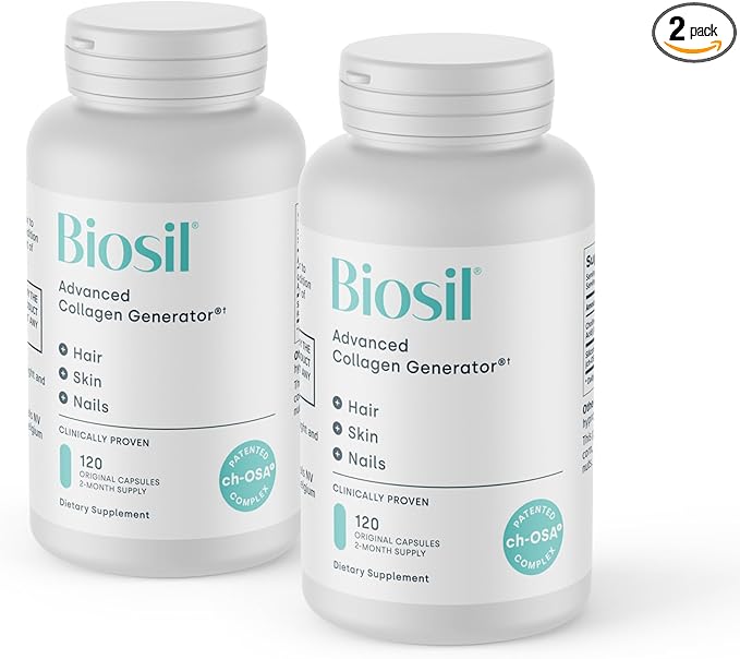 Biosil Collagen Generator - 120 Original Capsules, Pack of 2 - with Patented ch-OSA Complex - Generates & Protects Your Own Collagen - GMO Free - 120-Day Supply