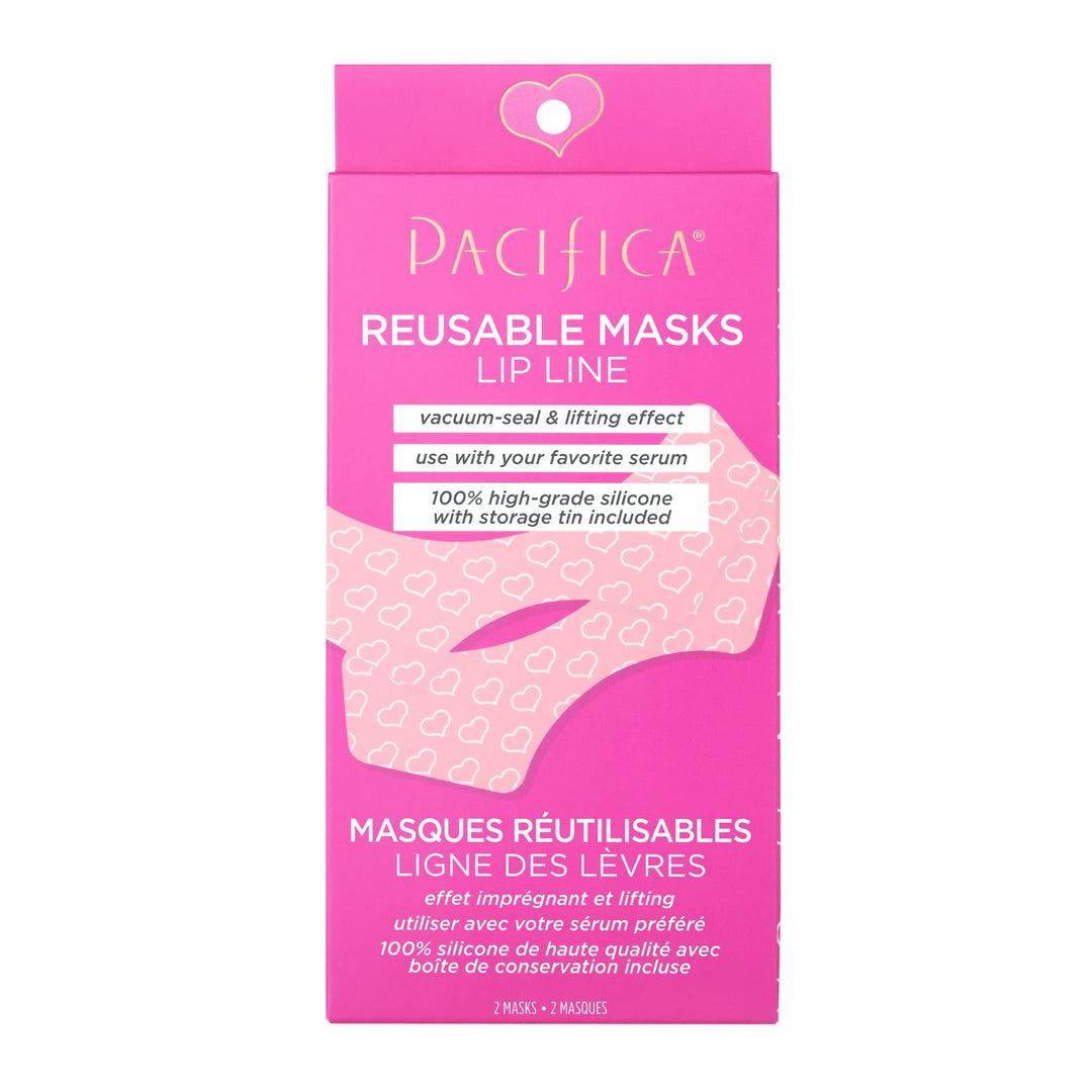 Pacifica Beauty Reusable Lip Line Mask, Skincare, Silicone Mask, For Fine Lines and Wrinkles, Lift and Firm, Pair with Serum, Storage Tin Included, Skin Care, Face Masks Skincare, Vegan, 2 Pieces