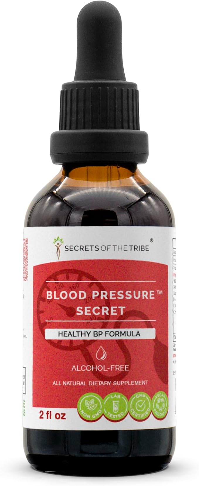 Secrets of the Tribe - Blood Pressure Secret, Healthy Circulation Formula, Herbal Supplement Blend Drops Alcohol-Free Liquid Extract (2 fl oz)