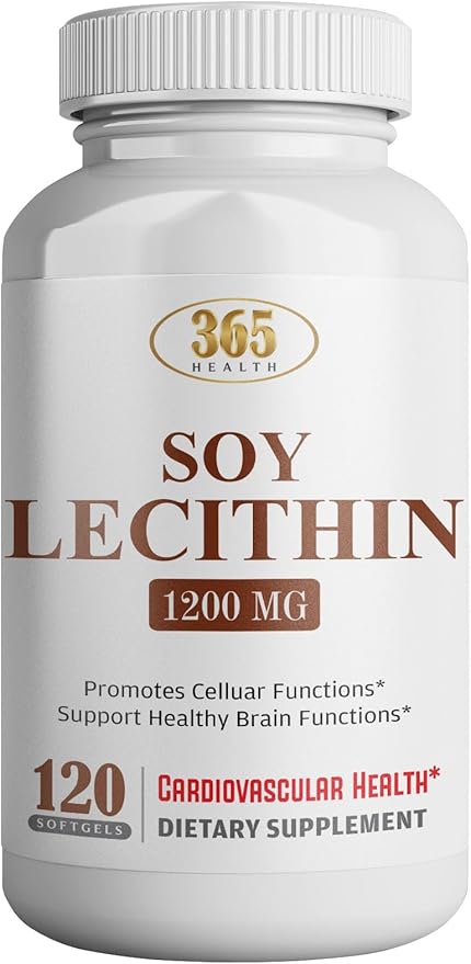 HEALTH LFE Lecithin 1200mg, High Potency, 120 Softgels, Natural Combination of Essential Fatty Acids to Support Brain & Nerve Function- Lecithin Food Grade, 1200mg per Serving, Dietary Supplement