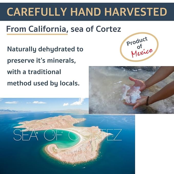 All Goods Products Baja Mineral Coarse Grain Sea Salt, 16 oz Natural Salt from Mexico, Unrefined, Hand-Harvested, Loaded with 90+ Essential Minerals, Kosher, 30% Low Sodium.