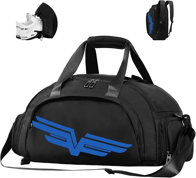 FIORETTO 30L Sports Gym Duffle Bag with Wet Pocket & Shoe Compartment, Weekender Hospital Overnight Bag for Women, Sports Holdall Backpack