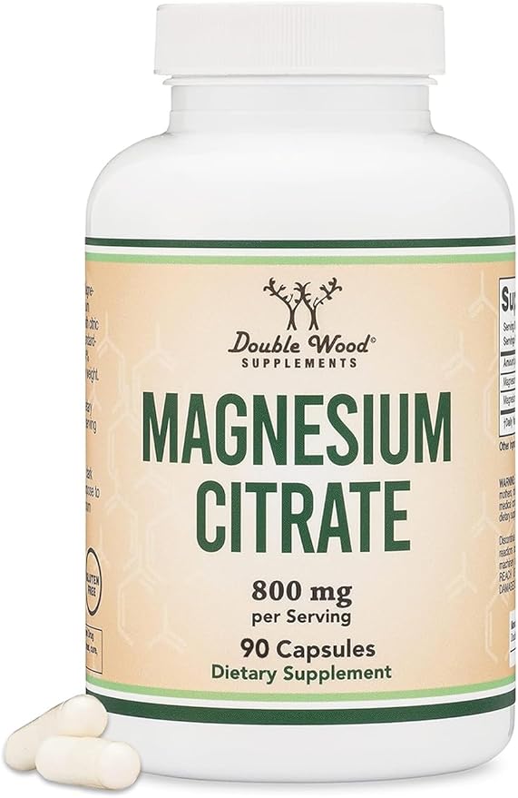 Magnesium Citrate Capsules 90 Capsules (Citrato de Magnesio) 800mg Servings, Vegan Safe, Non-GMO, Gluten Free by Double Wood Supplements