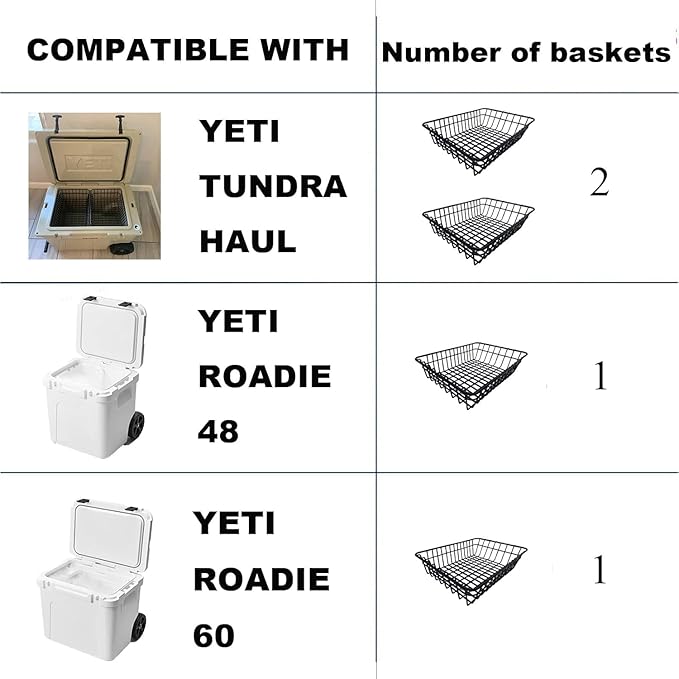 2-Pack Cooler Basket for Yeti Tundra Haul,Stays Food Chilled and Dry, Compatible with Other Cooler Accessories Cooler Locks, Cooler Dividers, Ice etc
