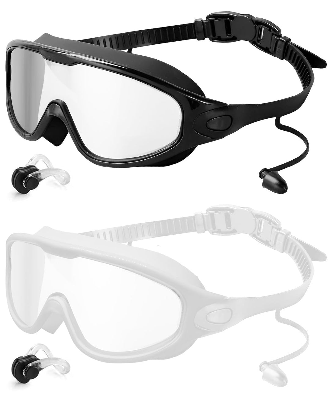 Rantizon Swim Goggles 2 Pack, Wide View Anti Fog&UV Swimming Goggles for Audlt, No Leaking Swim Glasses for Men Women Youth