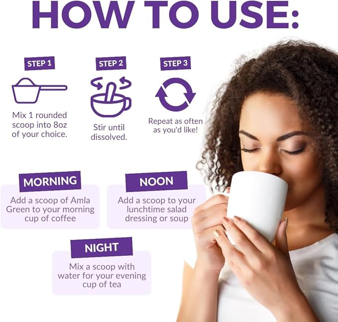 Amla Powder & Green Tea Superfood Supplement with Elderberry & Pumpkin Spice, Organic, Vegan, 30 Servings