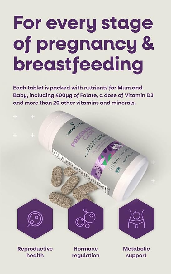 Pregnancy Vitamins for Women – Prenatal Vitamin & Postnatal Vitamins for Breastfeeding Moms w/20+ Vitamins, Folate & More – Vegan Prenatal Vitamins for Every Stage of Pregnancy (60 Ct)